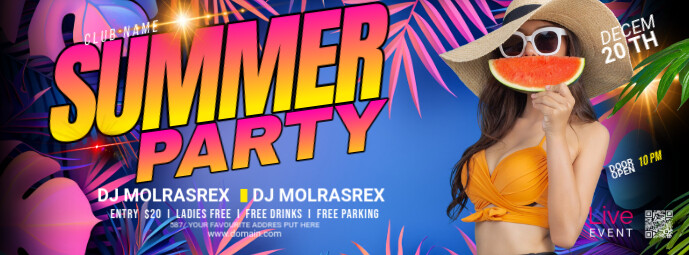 Maximalist Summer Party Facebook Cover Photo template