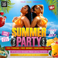 Maximalist Summer Party Flyer Instagram Post template