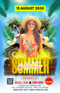 Maximalist Summer Party Half Page Wide Полстраницы широкого формата template