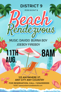 Maximalist Summer Party Poster template