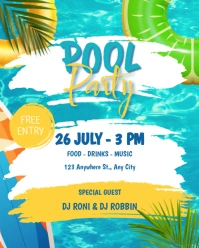 Maximalist Summer Pool Party Advertisiement Instagram Portrait template
