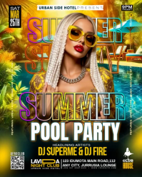 Maximalist Summer Pool Party Instagram Portrait Video template
