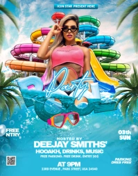 Maximalist Summer Pool Party Invitation Poster/wallboard template
