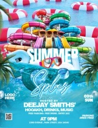 Maximalist Summer Pool Party Video Template  Flyer (us Letter)