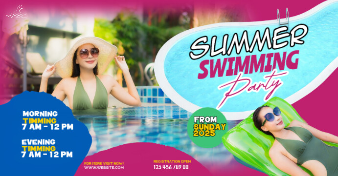 Maximalist Summer Swimming Facebook Event Cover Ikhava Yomcimbi WeFacebook template