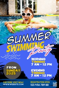 Maximalist Summer Swimming Pinterest Graphic template