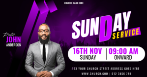 Maximalist Sunday Church Service Facebook Shared Image Isithombe Esabiwe ku-Facebook template