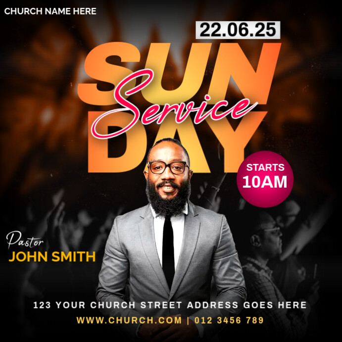 Maximalist Sunday Church Service Instagram Post template
