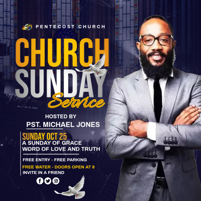 Copy of Maximalist Sunday Church Service Instagram Post | PosterMyWall