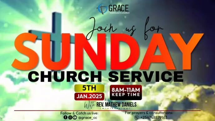 Maximalist Sunday Church Service Template Twitter Post | PosterMyWall