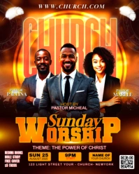 Maximalist Sunday Church Worship Flyer Instagram Portrait template