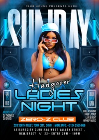 Maximalist Sunday Ladies Night Hangover A4 template