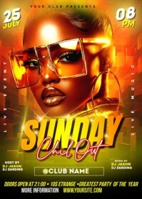 Maximalist Sunday Night &chill Out Flyer A6 template