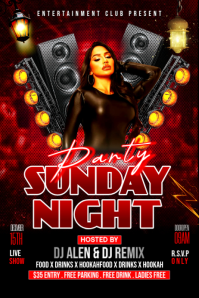 Maximalist Sunday Night Party Banner 4' × 6' template
