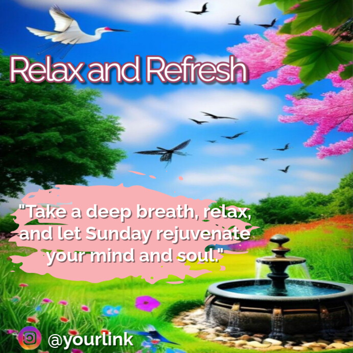 Relaxation Posts Maximalist Sunday Relax And Refresh Instagra Template | PosterMyWall