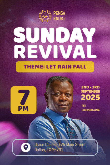 Maximalist Sunday Revival Service Poster Template | PosterMyWall