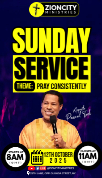 Maximalist Sunday Service Template Invite Business Card