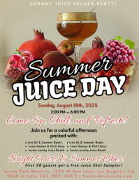 Maximalist Sunday Summer Juice Party Flyer Flyer (us Letter) Volante (Carta US) template