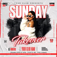 Maximalist Sunday Takeover Ladies Night Party Instagram Post Wpis na Instagrama template