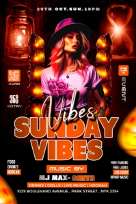 Maximalist Sunday Vibes Banner 4' × 6' template