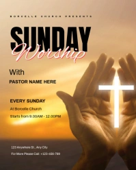 Maximalist Sunday Worship Ad Flyer Design Instagram Portrait template