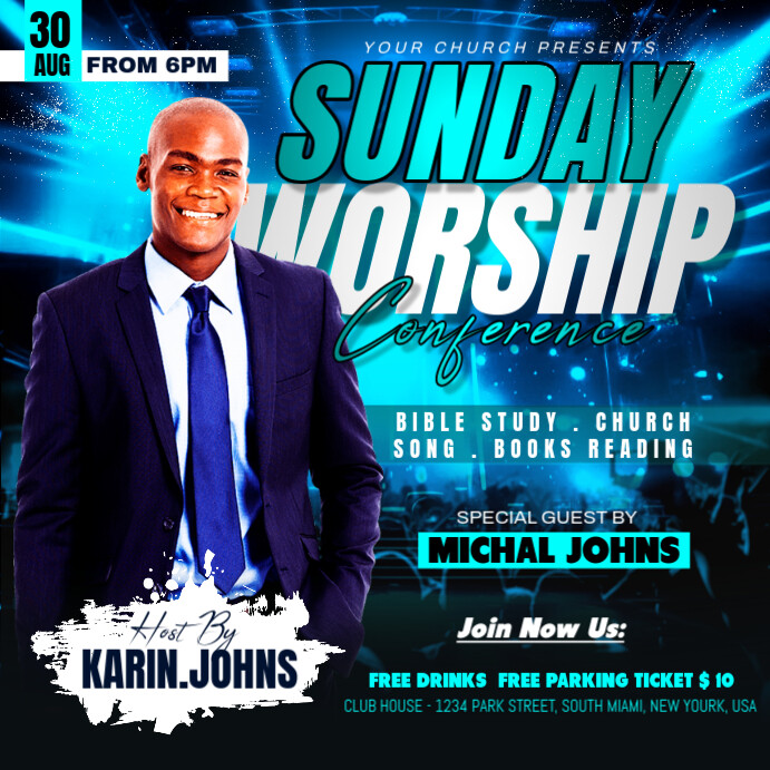 Copy of Maximalist Sunday Worship Conference Flyer Instagram Post ...