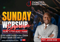 Maximalist Sunday Worship Experience  Postcard template