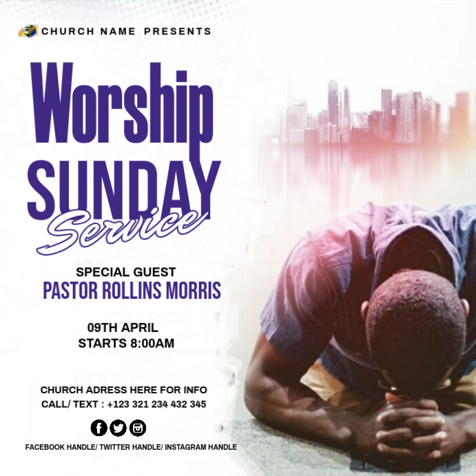 Maximalist Sunday Worship  Instagram Post Wpis na Instagrama template