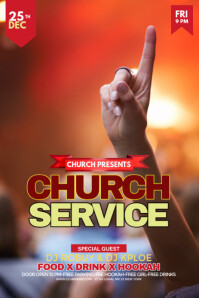 Brun Church Service Event Pinterest Graphic Template