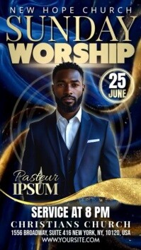 Maximalist Sunday Worship Service Church Digital Display (9:16) template