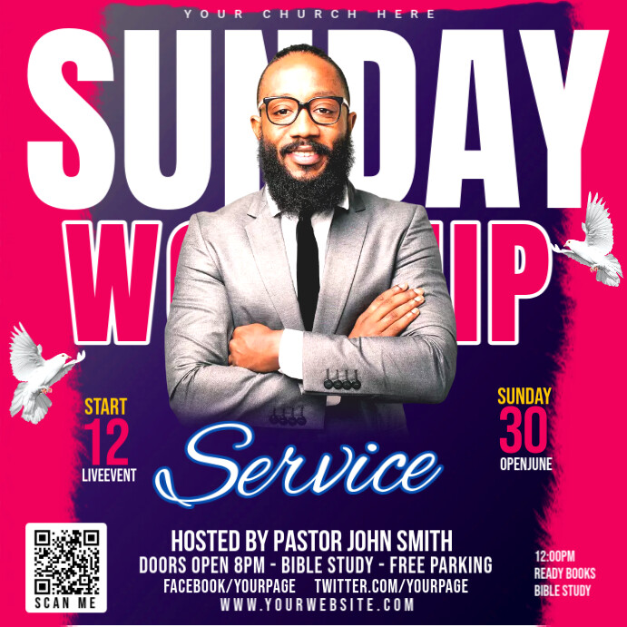 Copy of Maximalist Sunday Worship Service Instagram Post | PosterMyWall