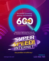 Maximalist Supper Speed Internet  Provider Sevices Instagram Portrait template