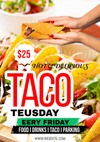White Taco Tuesday Promotion A1 Template