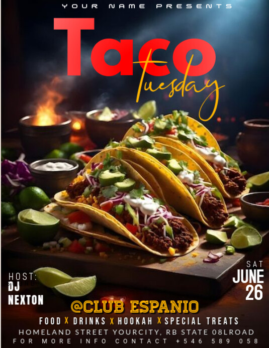 Maximalist Taco Tuesday Flyer (us Letter) Iflaya (Incwadi ye-US) template