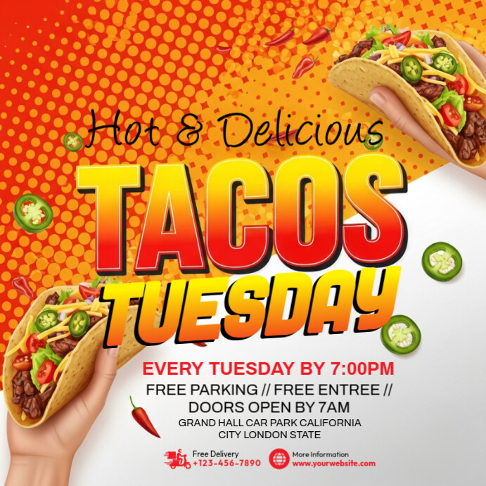 Maximalist Taco Tuesday Square (1:1) template