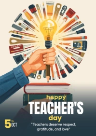 Maximalist Teachers' Day A1 template