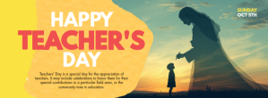 橙色 Teacher's Day Appreciation Facebook Cover Photo Template