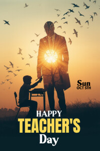 Maximalist Teachers' Day Pinterest Graphic template