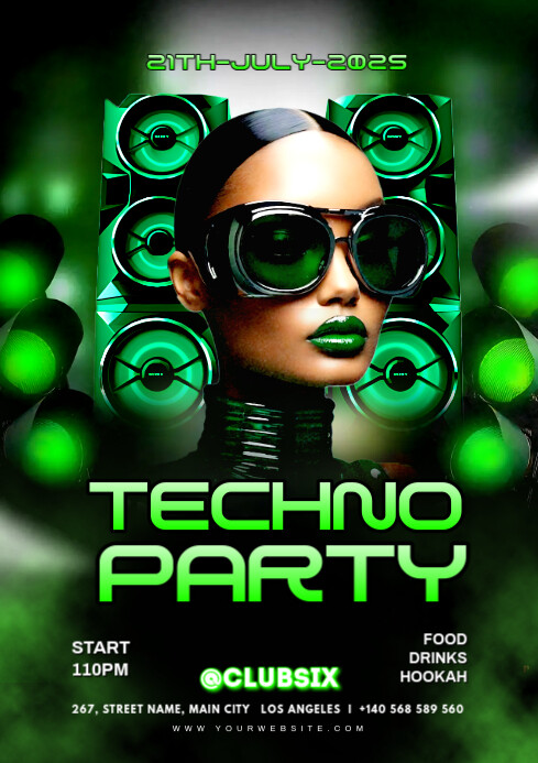 Maximalist Techno Party A4 template