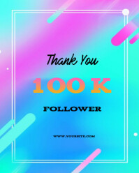 Maximalist Thank You 1k Follower Instagram Portrait template