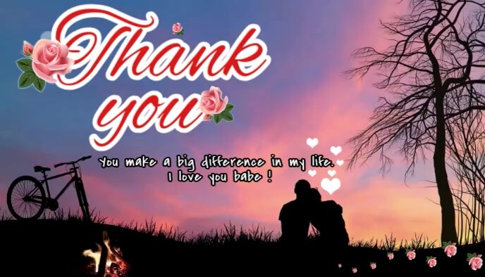 Maximalist Thank You Baby Romantic Card Video Business Card Besigheidskaart template