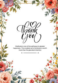 Maximalist Thank You Card A4 template