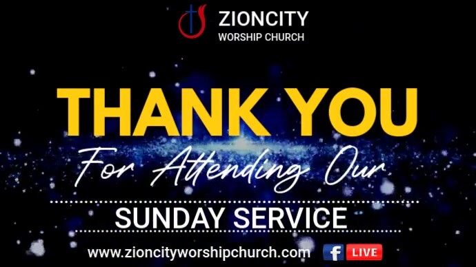 Maximalist Thank You For Attending Our  Service  Twitter Post template