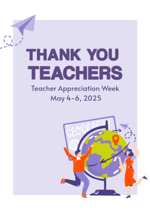 Maximalist Thank You Teachers A4 Template | PosterMyWall