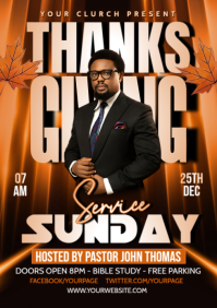 Maximalist Thanks Giving Sunday Service A4 template