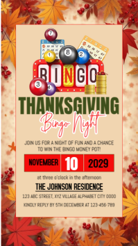 Maximalist Thanksgiving Bingo Night Invitation Instagram Story template