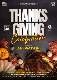Black Thanksgiving Celebration A1 Template