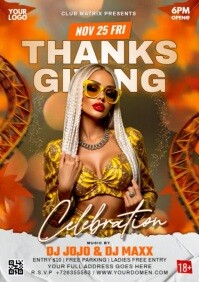 Arancione Thanksgiving Celebration A4 Template
