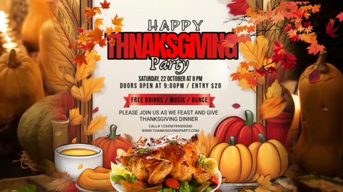 Maximalist Thanksgiving Digital Display Digital Display (16:9) template