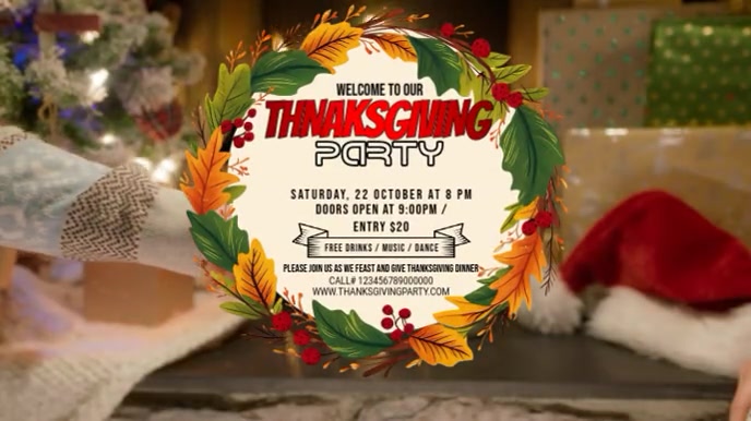 Maximalist Thanksgiving Digital Display Digital Display (16:9) template